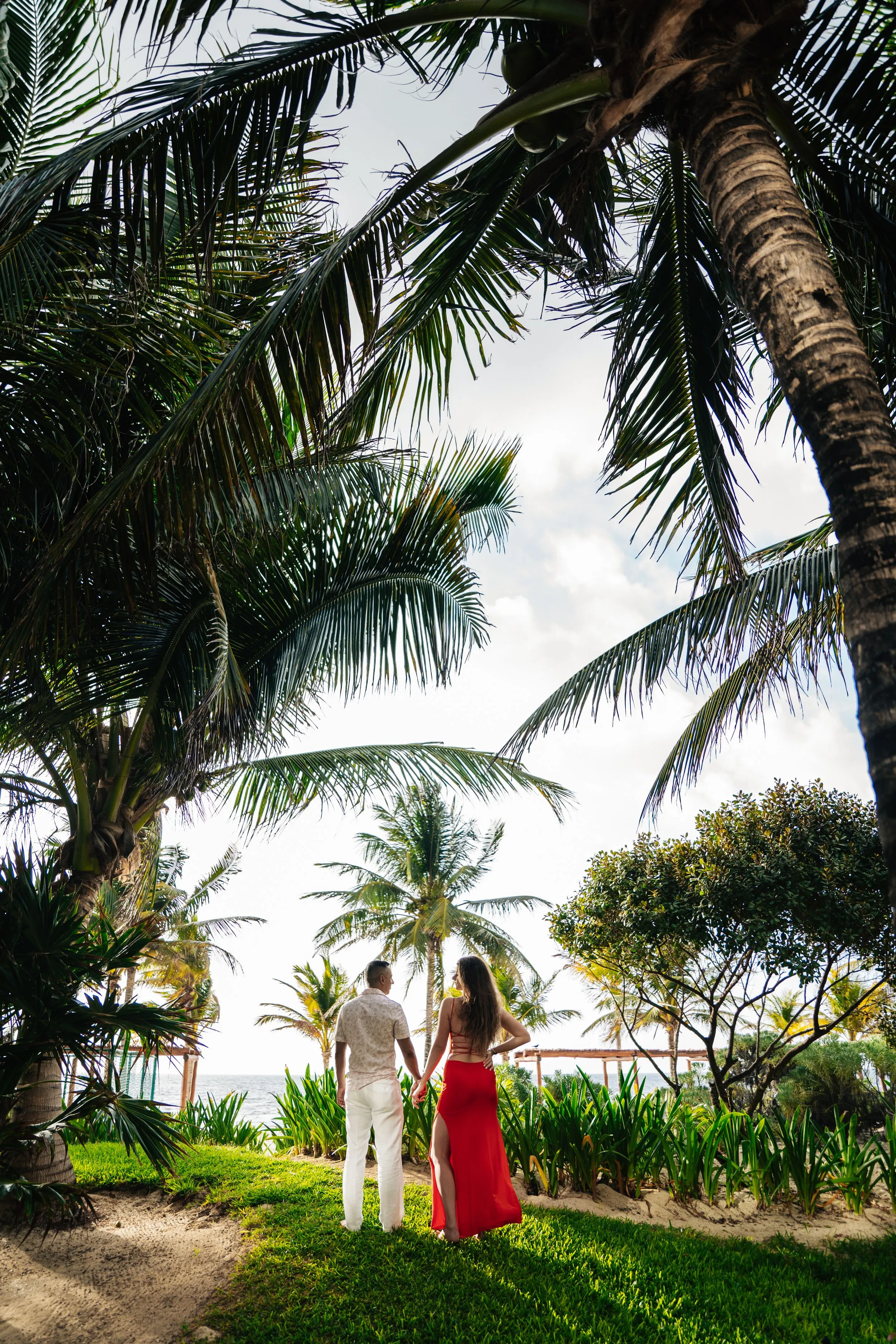 Destination wedding under the palms, Mexico