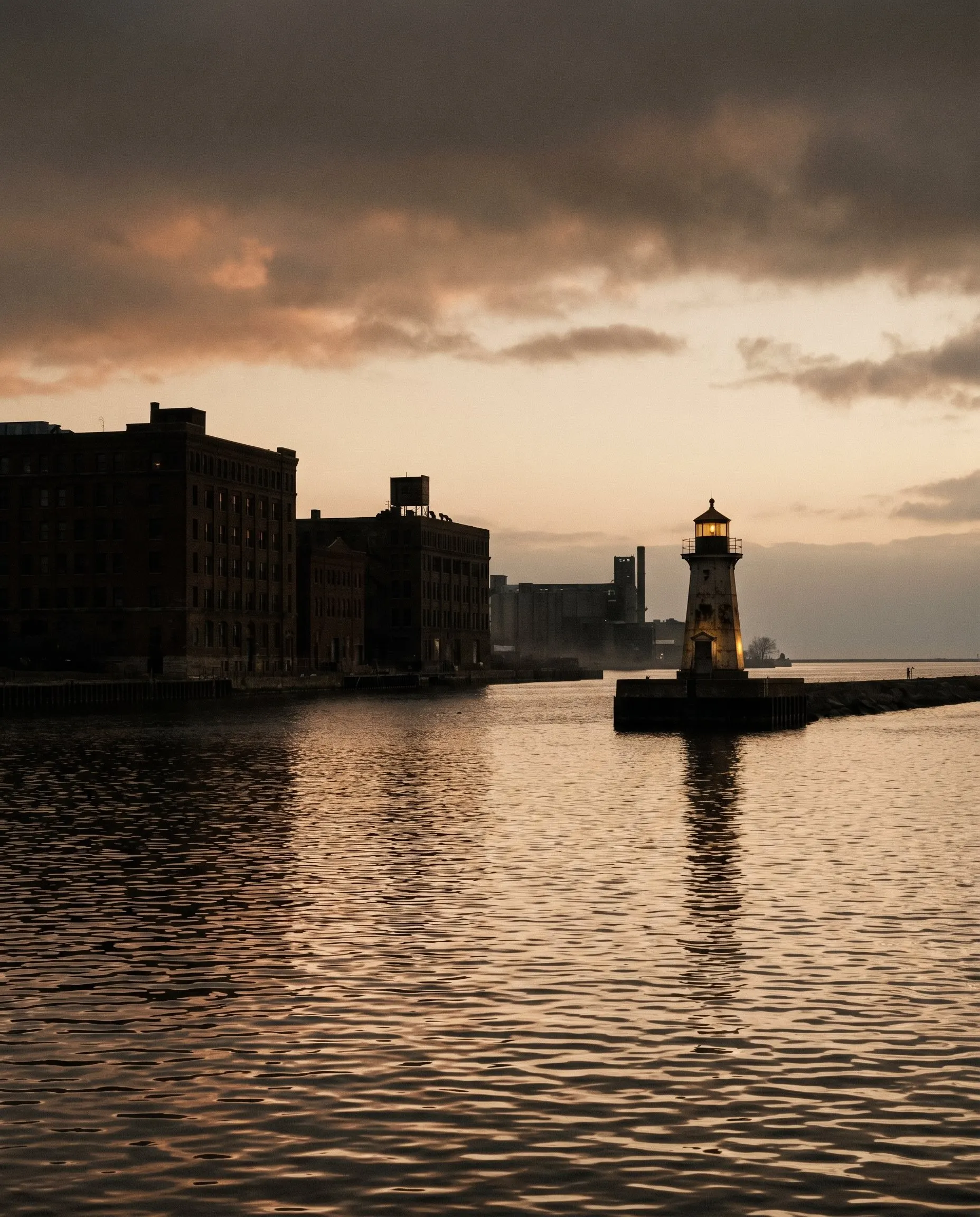 Golden-hour location impression of Milwaukee