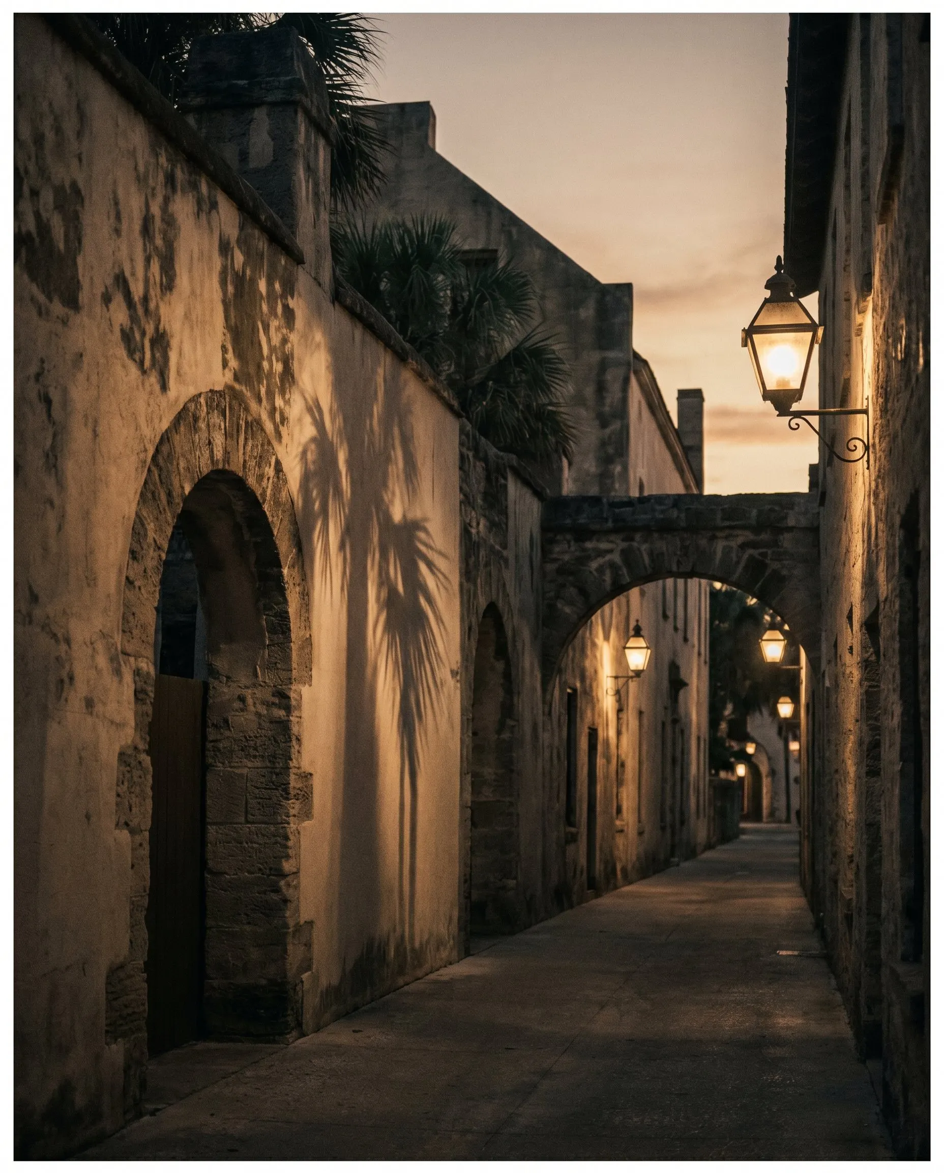 Golden-hour location impression of St. Augustine